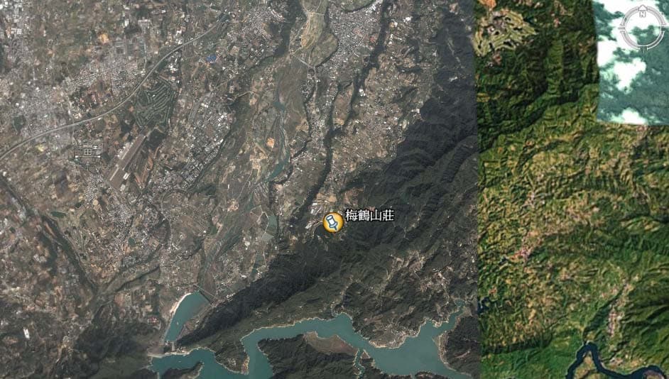 梅鶴山莊空照圖